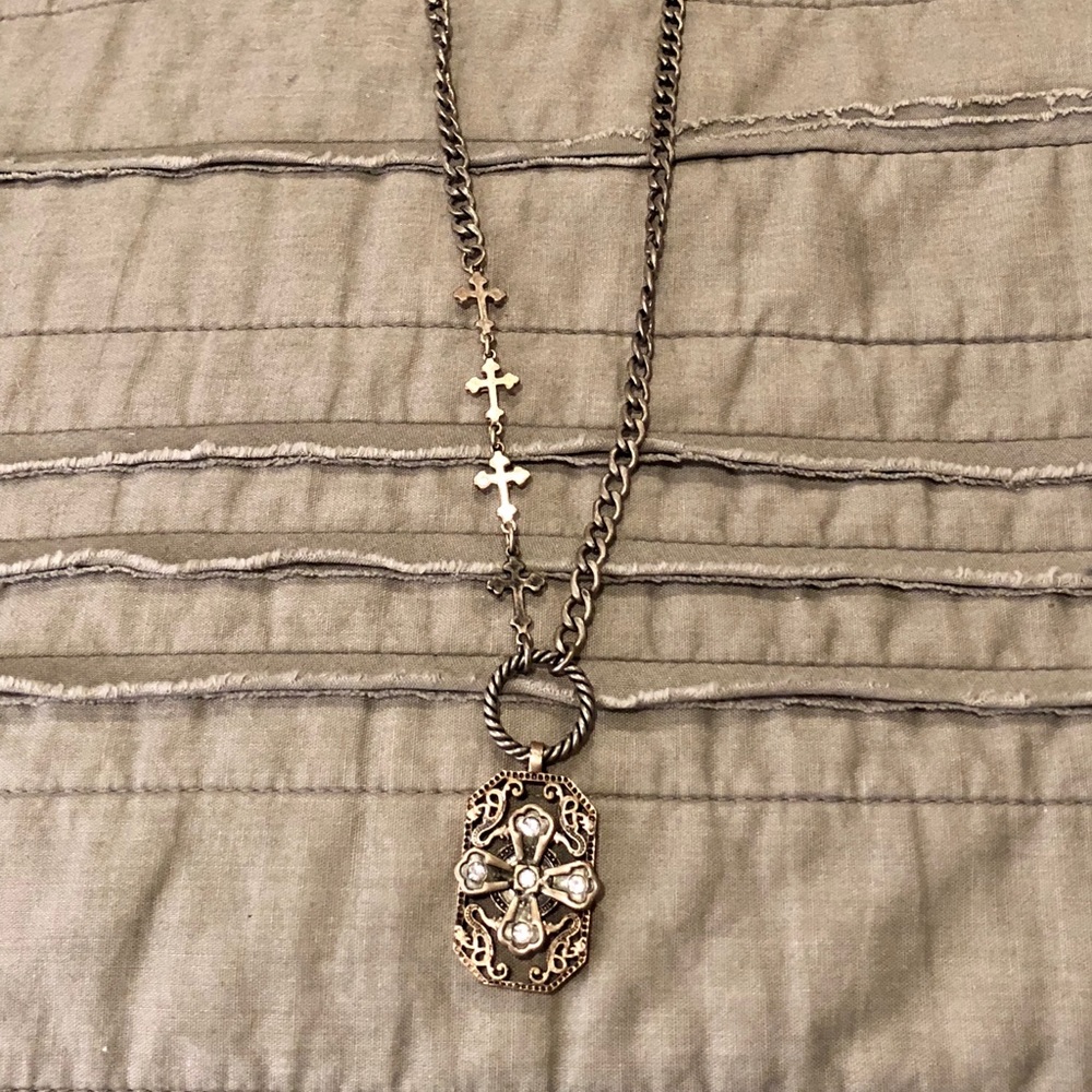 Vintage Looking Silver Cross Necklace from Buckle